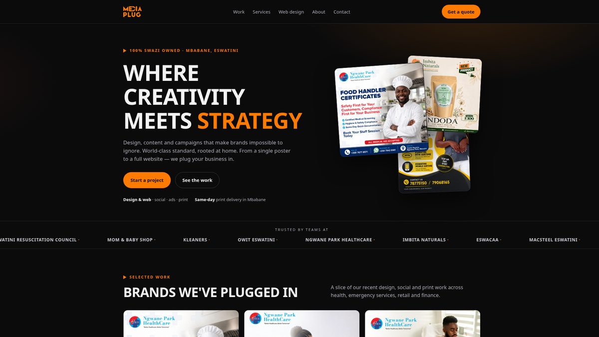 mediaplugsz.com, designed and built by Media Plug Eswatini